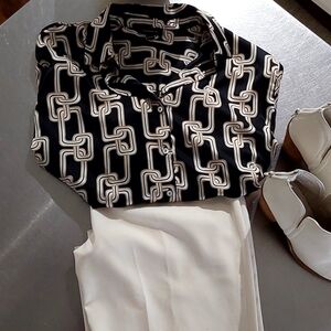 Chic Chain Pattern Button Down Shirt